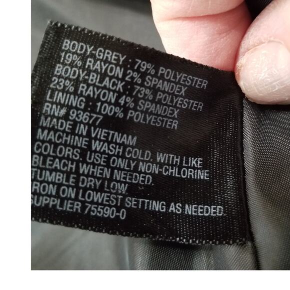 Worthington Petite Moto Jacket Knit Asymmetrical Hem Zip Up Short Tweed Size PM - Picture 9 of 9